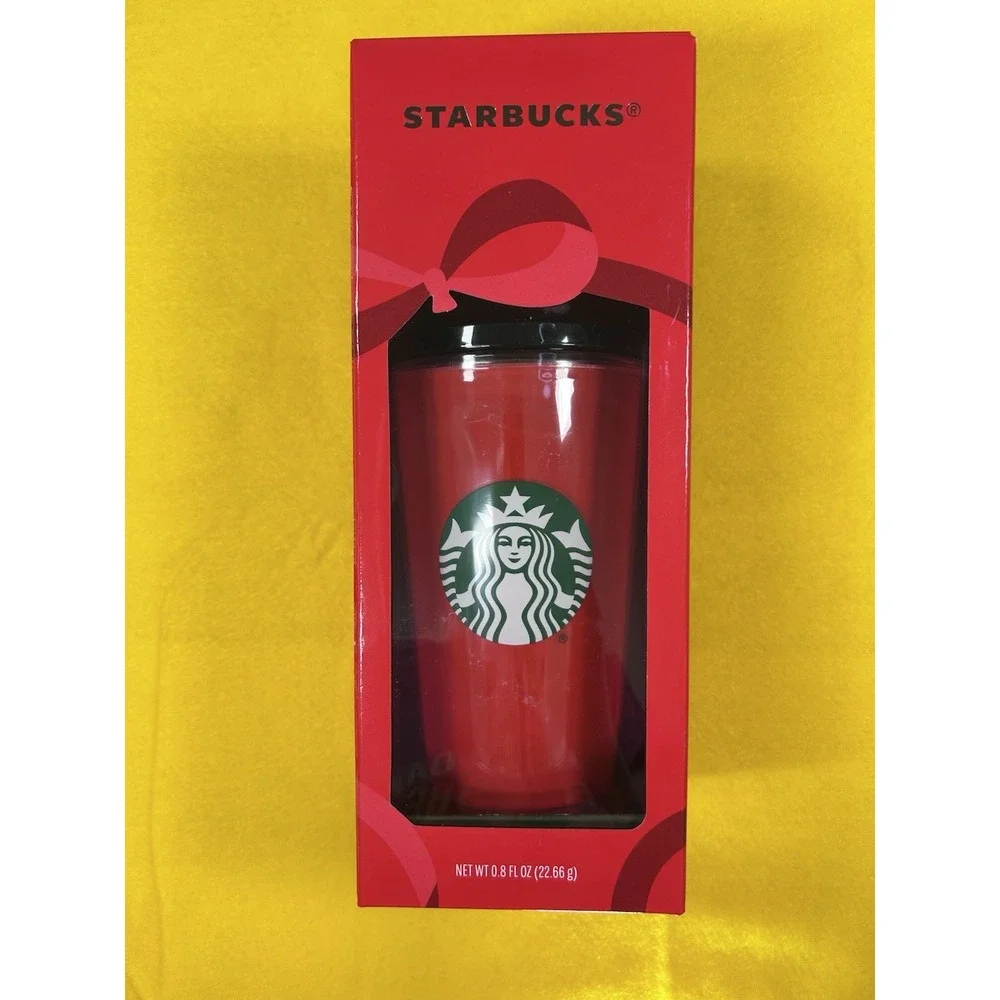 Starbucks Holiday Gift Set 16oz Red Acrylic Cold Cup Tumbler & Iced Coffee KCups